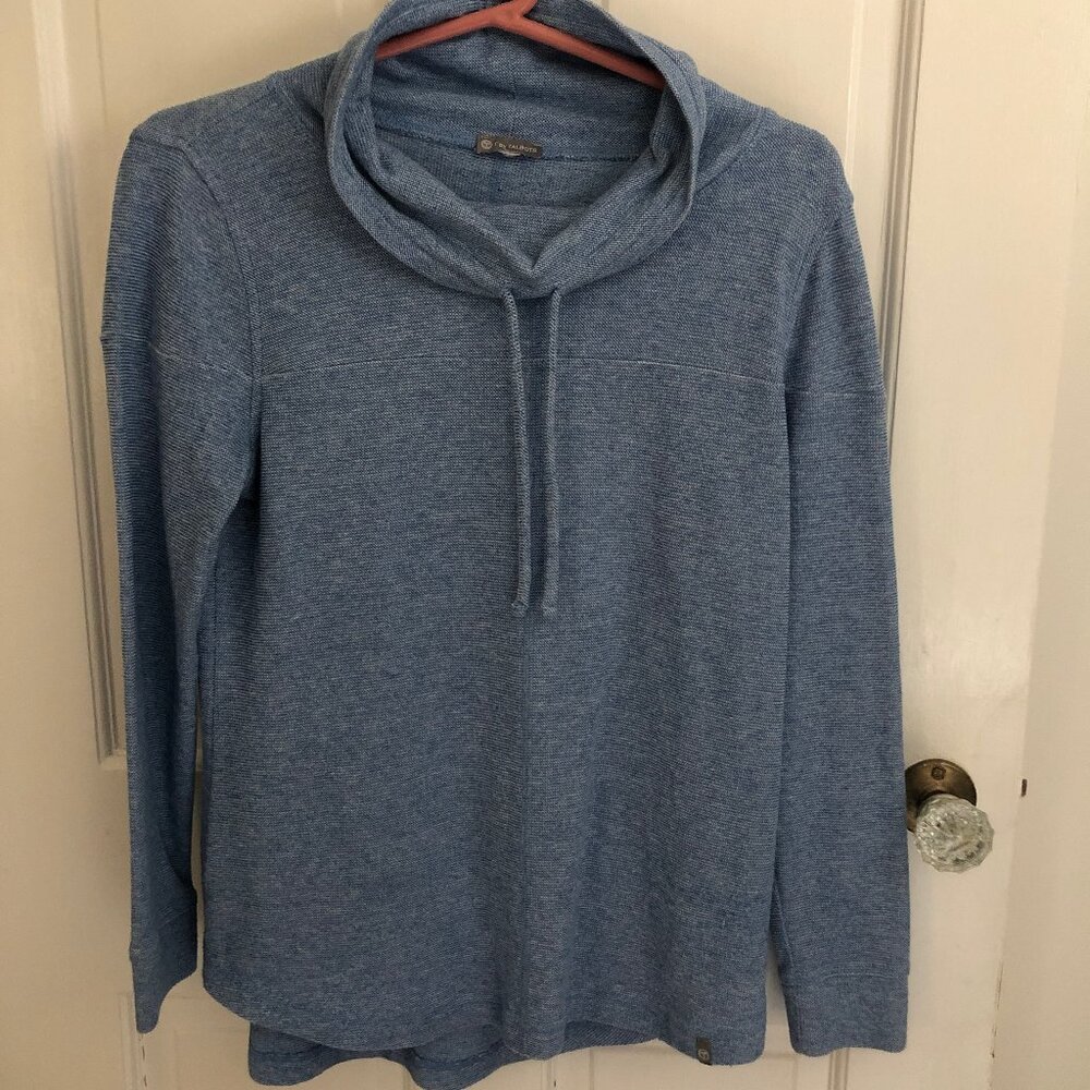 T By Talbots Pullover Light Blue Drawstring Cowl … - image 1